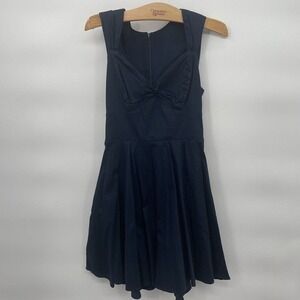 Ixia Womens 50s Inspired‎ Fit And Flare Navy Knee Length Dress Size Small-19G